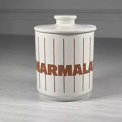 Buy Hornsea Pottery Vintage 1980s Stripes Brown & White Marmalade Pot Preserve • 12.95£