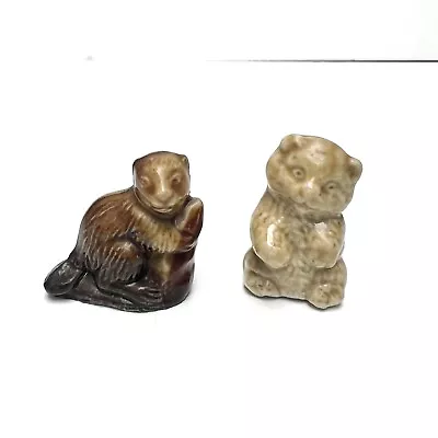 Buy Vintage Wade Whimsies Beaver And Bear Porcelain Miniatures Figures • 2.99£