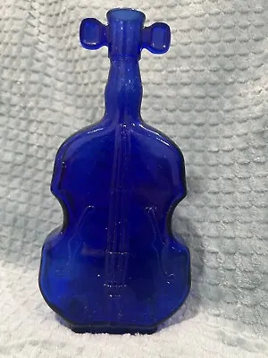 Buy Vintage Cobalt Blue Glass Violin Bottle / Vase #5 Stamped On Bottom • 16.60£