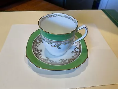 Buy Collingwoods Of England Fine Bone China Coffee Cup & Saucer Green,White And Gold • 6£