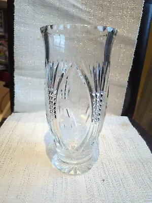 Buy Vintage Heavy Large Etched Glass Vase • 10£