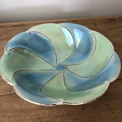 Buy Vintage Royal Winton Lustre Green Blue Ceramic Bowl • 5.99£