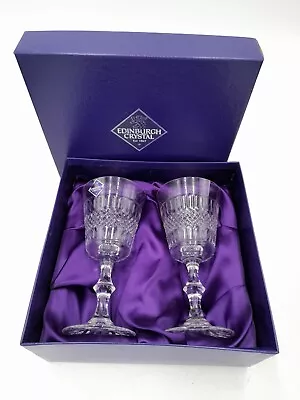 Buy Edinburgh Crystal, Lomond, 2 X Water Goblet, Large Wine Glass, 17.1cm Boxed • 29.99£