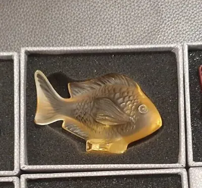 Buy Lalique France Damsel Fish Art Glass Sculpture - Amber • 150£