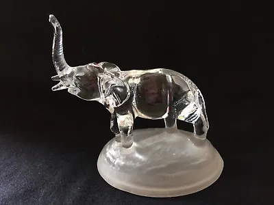 Buy CRYSTAL GLASS ELEPHANT By CRISTAL D'ARQUES. RAISED TRUNK. LOVELY CONDITION. • 24£