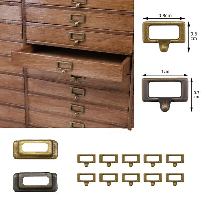 Buy 10PC Miniatures 1:12 Scale Dolls House Model Label Micro Hardware Cabinet Handle • 6.35£