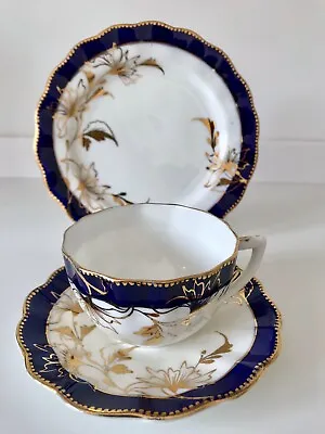 Buy LOVELY ANTIQUE TEA CUP TRIO AYNSLEY ROYAL ALBERT? Rd.1730 WHITE CHINA GILT BLUE • 20£