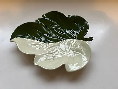 Buy Vintage Carlton Ware Two Toned Leaf Dish Australian Design Green And White • 4.99£