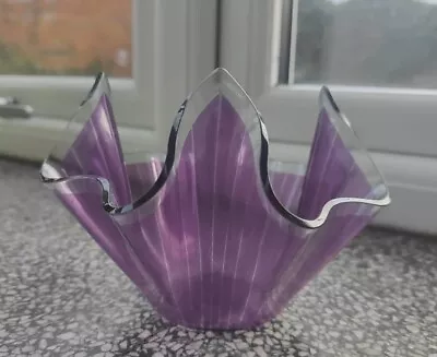 Buy Chance Glass Vintage Purple Handkerchief Vase • 11£