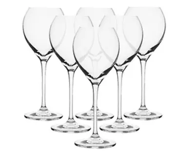 Buy Crystalite Bohemia Crystal Glass 390ml Large Wine Glasses Goblets - Set Of 6 • 34.99£