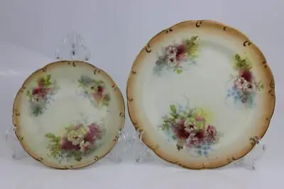 Buy Royal Devon / S.F. & Co Blush Floral Plates 18&14cm Circa Yearly's 1900 • 25£