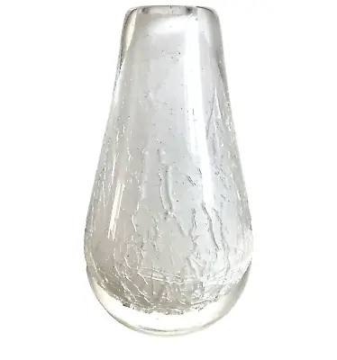 Buy White Glass Vase Crackle Effect Interior  7 Inch 1.144 Kg Mid 20th Century • 8£