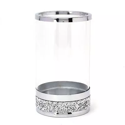 Buy Hestia Candle Holder Glass With Diamante Base 10cm Brand New Decorative Homeware • 6.80£