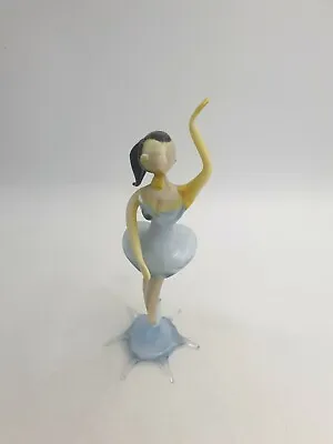 Buy Art Glass Hand Blown Dancing Ballerina Girl Figurine Ornament Blue Yellow • 18.99£