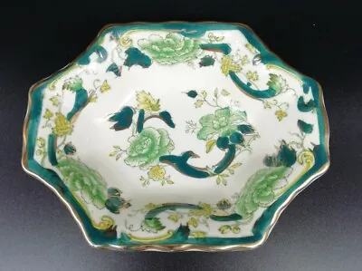 Buy Mason's Ironstone Chartreuse Octagonal Fluted Sweet Trinket Dish Green And Gold • 18£