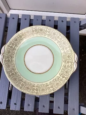Buy Vintage Johnson Bros Pareek Cake / Sandwich Plate Green Yellow And Gold • 10£