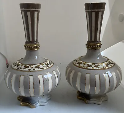 Buy Rare Macintyre Aesthetic Movement Taluf Faience Pottery Vases  • 39£