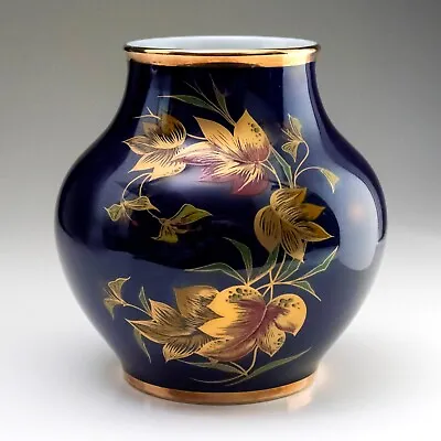 Buy Royal Porzellan KPM Bavaria Cobalt Vase Hand Painted Handarbeit Germany • 24.60£