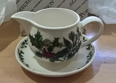Buy PORTMEIRION THE HOLLY AND THE IVY GRAVY BOAT And STAND 1 Pint NEW & UNUSED • 20£
