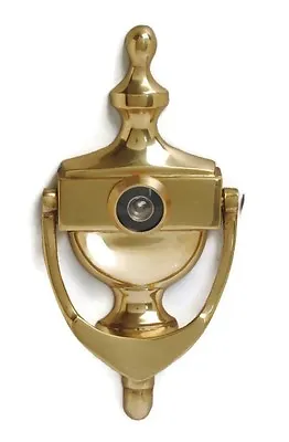 Buy Victorian Urn Brass Door Knocker Complete With Matching Viewer / Spy Hole Glass • 11.79£