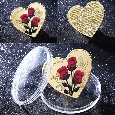 Buy Commemorative Coins - I Love You! Gold Colour-  Uk Seller  Valentine Anniversary • 6.99£