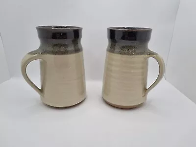 Buy 2 Studio Pottery Mugs Tankards Whitnell Pottery Somerset Handmade Two Tone VGC • 22.99£