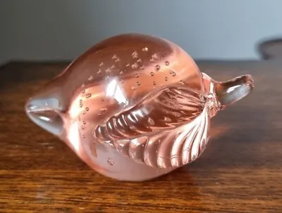 Buy Vtg Murano Style Pink Glass Strawberry Paperweight, Controlled Bubbles • 14£