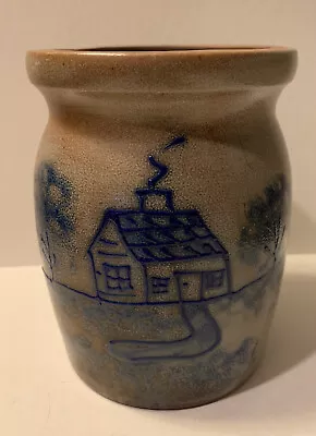 Buy Vintage Hand Made Salt Glazed Vase Cottage House In The Woods Student Piece 1996 • 12.51£
