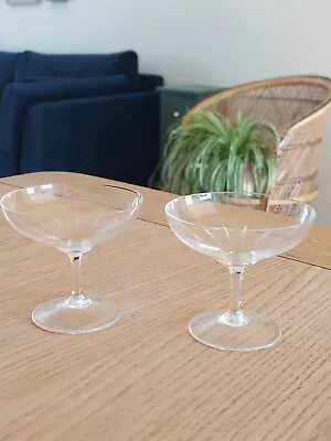 Buy Small Champagne Coupe Glasses Pair Delicate Art Deco 3 X 3  • 15£