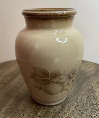Buy Denby Handcrafted Stoneware Vase Memories Floral Brown Beige England 13.5cm • 5.99£