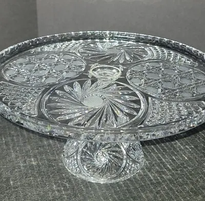 Buy Beautiful Crystal Cake Plate/ Cake Stand Unique Cut Crystal Design, 12  Round • 31.64£