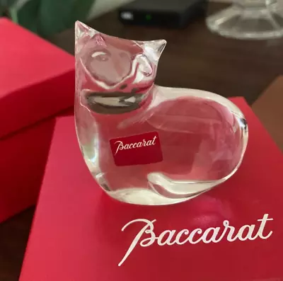 Buy Baccarat Kitty Cat Paperweight / Figurine Mint Condition In Baccarat Red Box • 35.83£