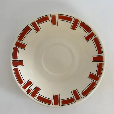 Buy Egersund Norsk Flint Norway Art Deco Criss Cross Red 5” Saucer Vintage • 18.91£
