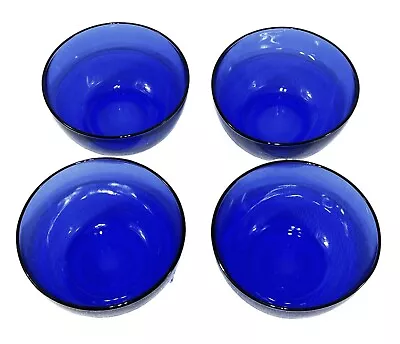 Buy Set Of 4 Cobalt Blue Glass Cereal Bowls 5 3/4  Sapphire • 24.01£