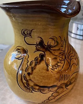 Buy Vintage Pottery Jug With Dragon Design • 18£