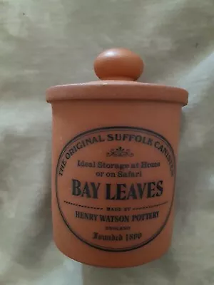Buy Vintage Henry Watson Suffolk Pottery Terracotta Bay Leaves Pot With Lid  • 6.49£
