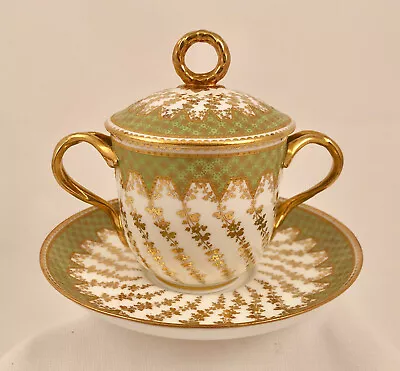 Buy Copeland’s China Covered Cup & Saucer, Made For Tiffany, Raised Gold • 571.50£