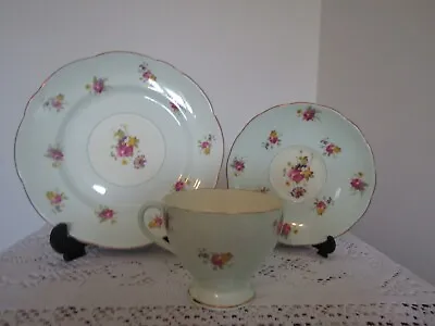 Buy Foley EB&CO China Pattern V2112 1930's Trio Pale Green Scattered Flowers VGC • 11.50£