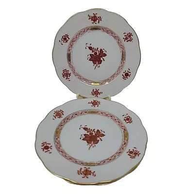 Buy Set 3 Herend Chinese Bouquet Rust Vintage DESSERT PLATES 6 1/2  516 1/2 AOG • 150.22£