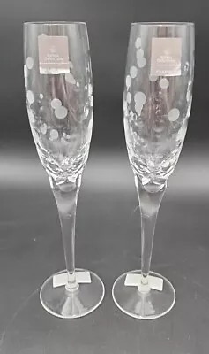 Buy 2 ROYAL DOULTON Crystal  CELEBRATION  Champagne Flutes EXCELLENT CONDITION! • 18.94£