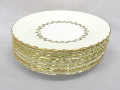 Buy Minton Bone China Gold Cheviot Appetizer Plates 8  Guilded Rim England Set Of 9 • 37.89£