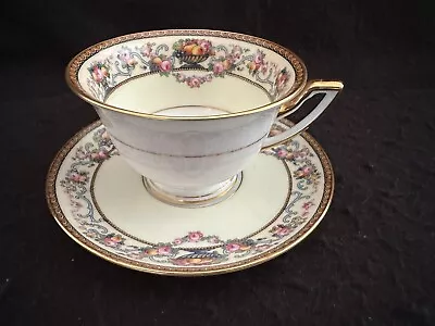 Buy Thomas China Briarcliff Footed Cup And Saucer Border Design Roses Fruit Ribbons • 24.01£
