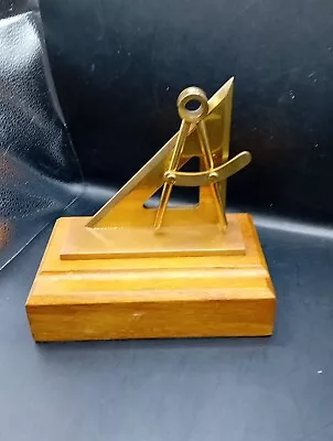 Buy Vintage Masonic Brass Wood Pen Stand Or Techinical Drawing Rare Peice  • 15£