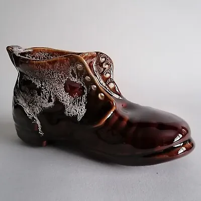 Buy Ceramic Boot Shape Planter Vase Brown Glazed Cornish Ornament 8  L Birthday Gift • 15.95£