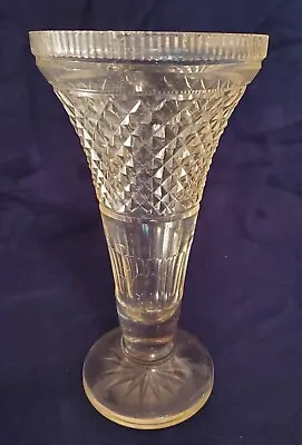 Buy Antique Large Heavy Bohemia Crystal Czech Deep Cut Lead Crystal Vase 11x5 3/4   • 43.66£