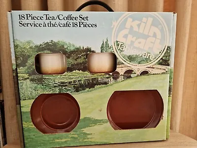 Buy Kiln Craft Tea/Coffee Set Retro 80s Brown Tableware 18 Piece Vintage BNIB Gift  • 25.99£
