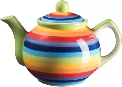 Buy Hand Painted Rainbow Stripe Small Teapot • 23.09£