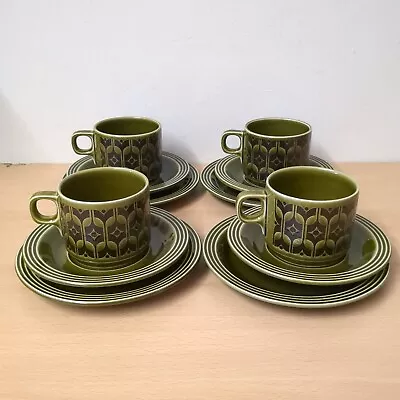 Buy Hornsea Pottery 'Green Heirloom 4 Cups, Sauce's & Side Plates Trio Collection • 34.99£