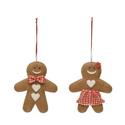Buy 4  Clay Dough Gingerbread Boy And Girl Cookie Christmas Ornament Set • 10.53£