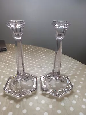 Buy Vintage Clear Pressed Glass 7.  Candle Sticks / Holders. • 24£